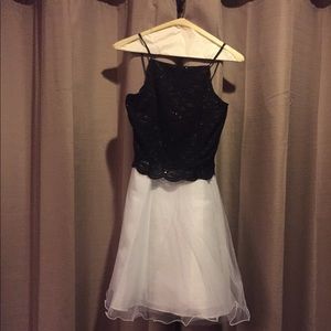 Black & White Short Prom dress